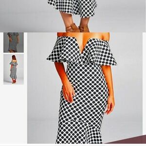 Pinup girl clothing/ rubber ducky off shoulder dress